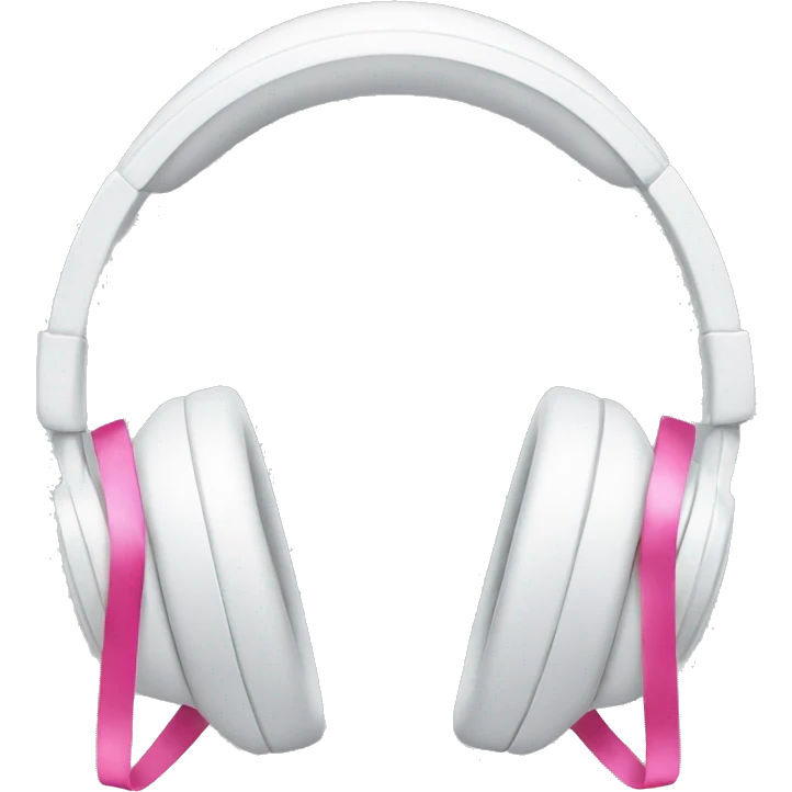 White headphones with pink bows emoji