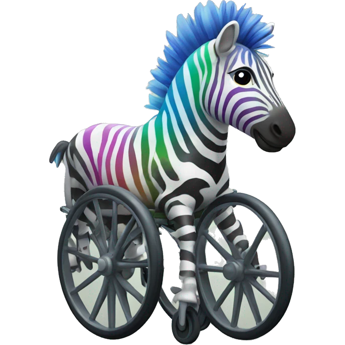 Rainbow zebra in a wheelchair emoji