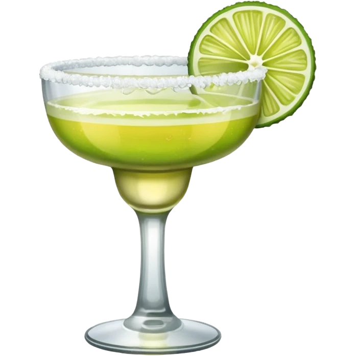 Margarita – glass with salted rim, lime wedge emoji