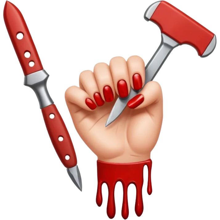 Bloody thumb with chisel emoji