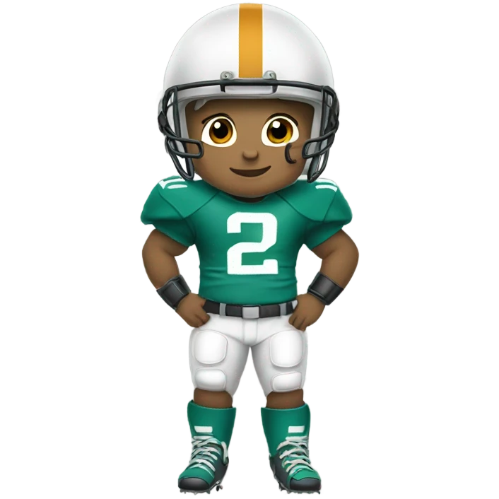A blonde toddler with a football gear  emoji