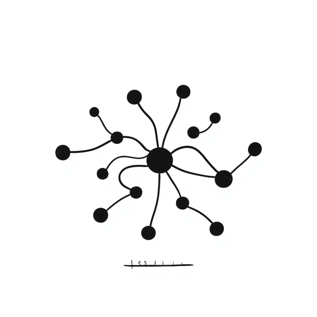 hand-drawn doodle of a neural network diagram emoji