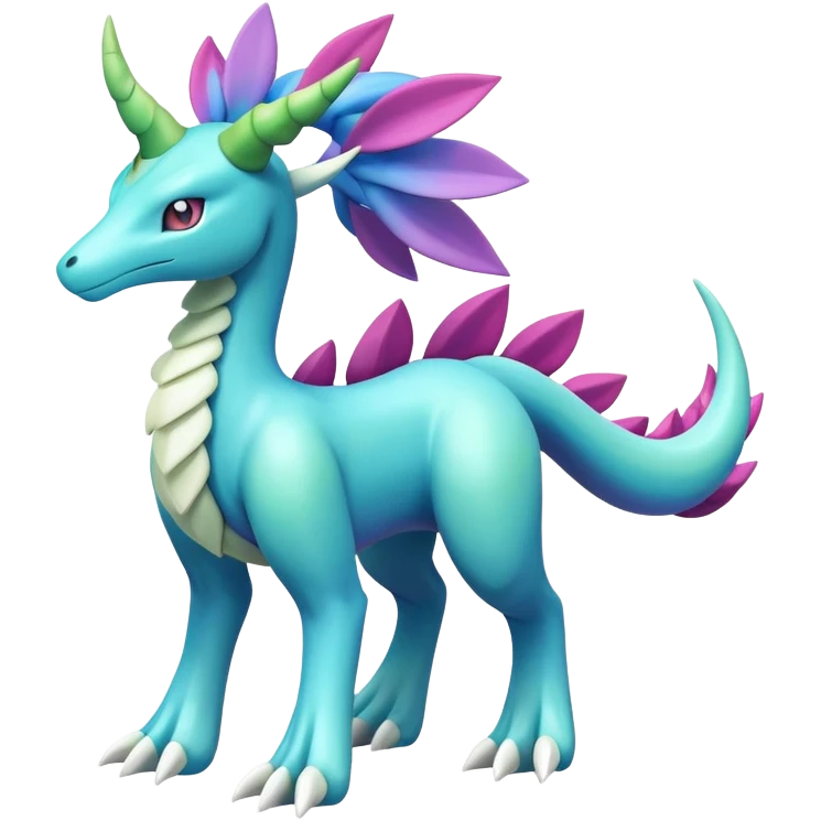 Shiny Meganium-Amaura-Suicune-fakemon (full body) emoji