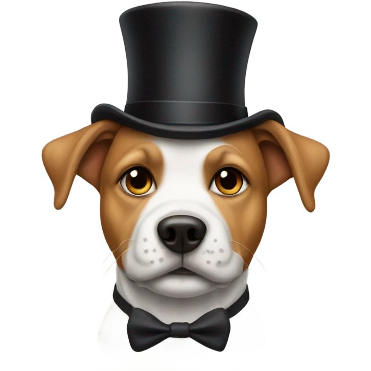 Dog with a top glass emoji