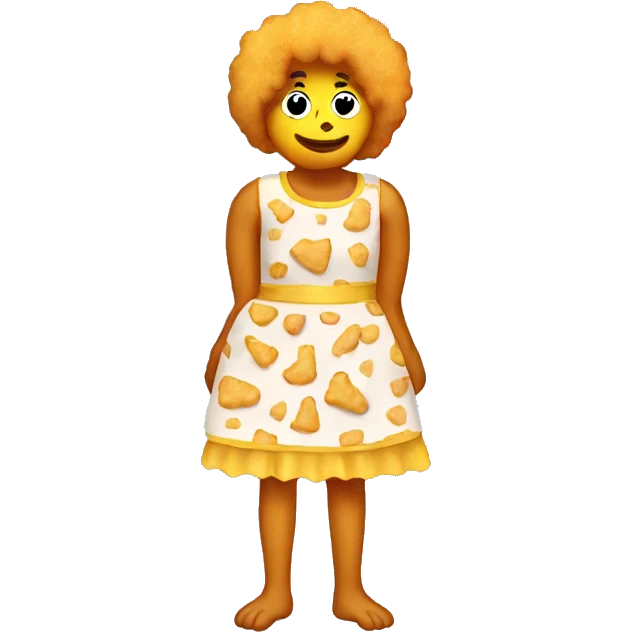 Chicken nugget with a dress emoji