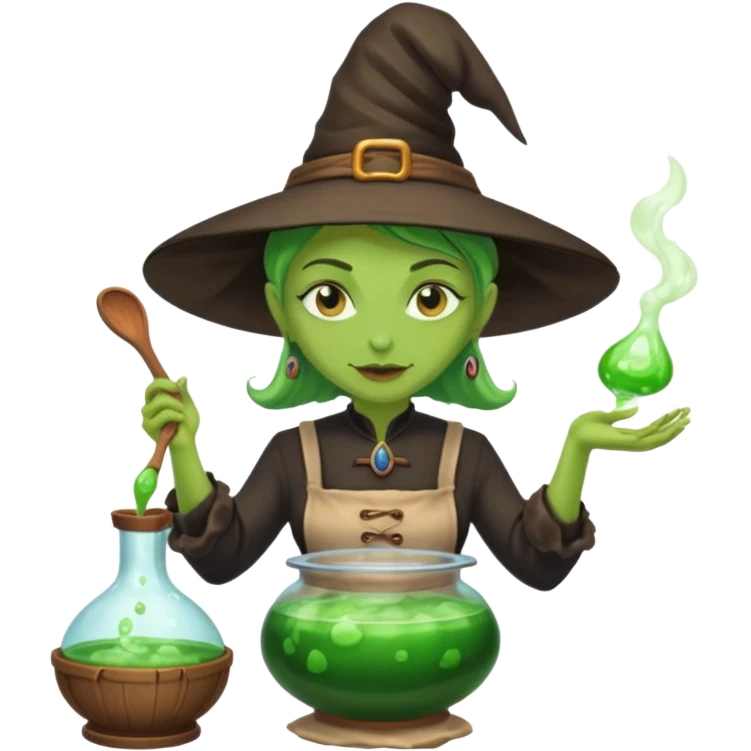 green witch cooking potion emoji