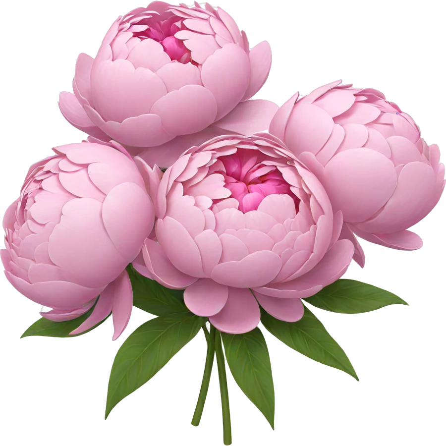 pink peony on white canvas emoji