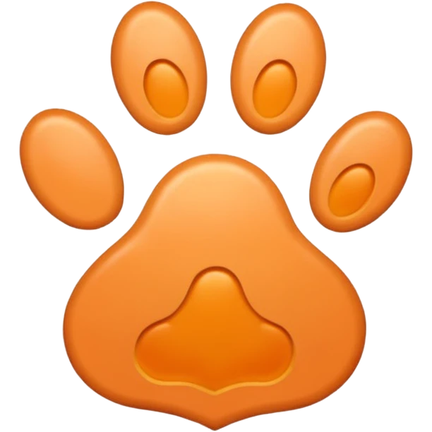 a light pastel orange pawprint emoji