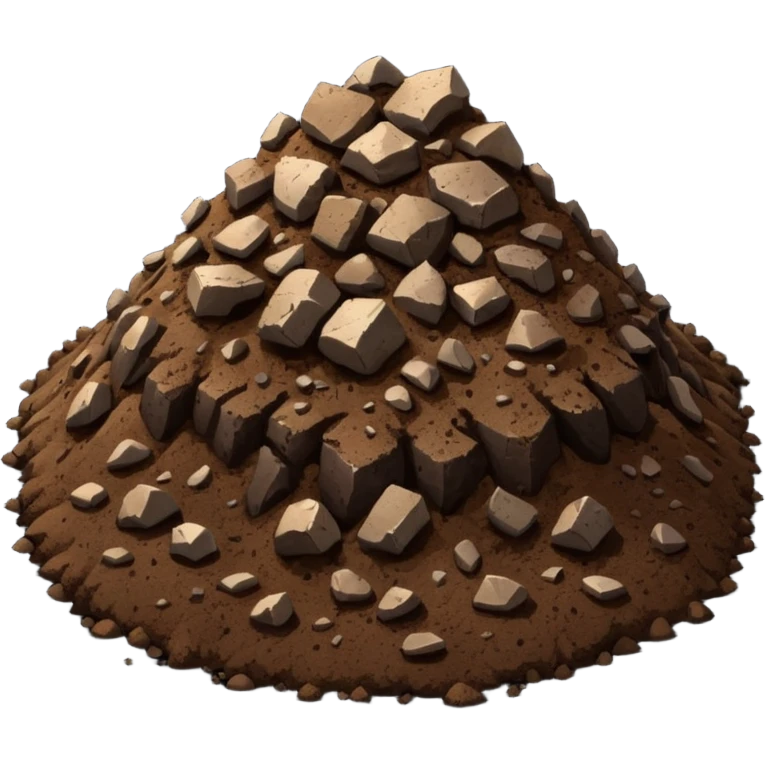 pile of soil with smaller pieces only emoji