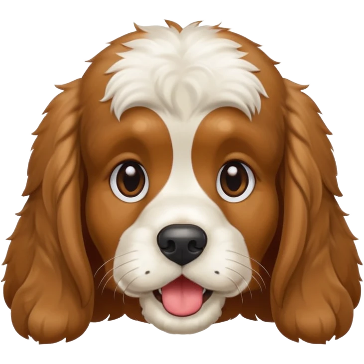 Russian Cocker Spaniel with a playful expression emoji