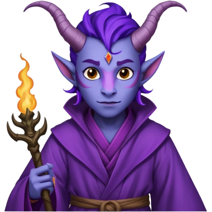 wizard thiefling with purple skin emoji