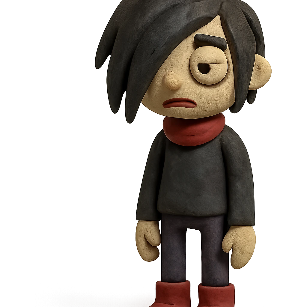 claymation style emo character emoji