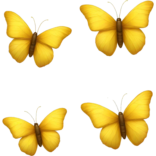 Three yellow butterflies  emoji