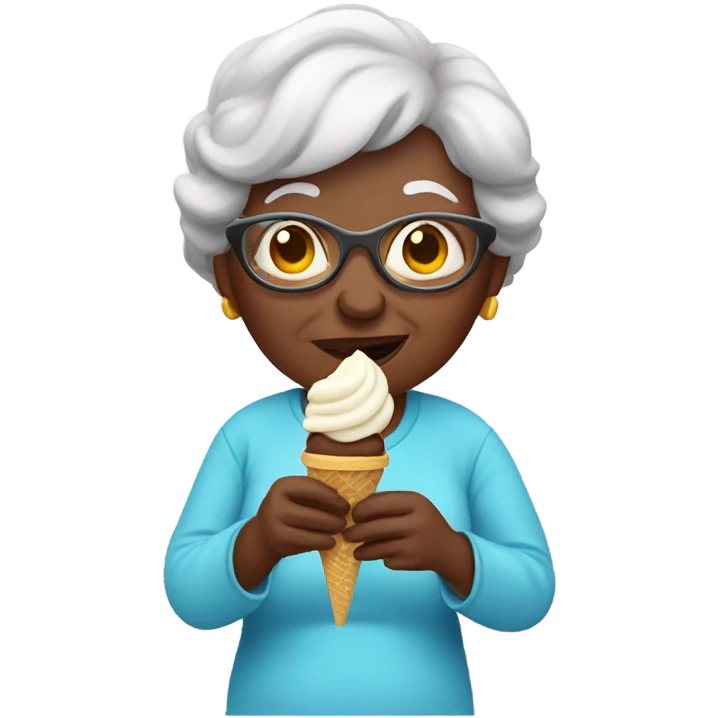 Grandma eating ice cream  emoji