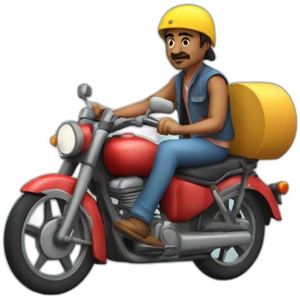 Indian bike driver 3d emoji