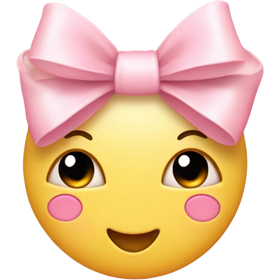 little light pink bows smiley with heart blush emoji