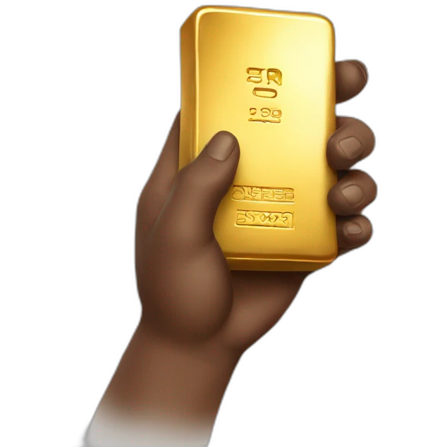 gold bar in hand emoji