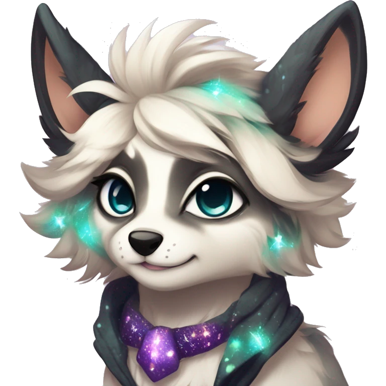Cool cute Kawaii edgy fantasy animal sparkle fursona Fionbri by griffsnuff & LiLaiRa & Falvie full body emoji