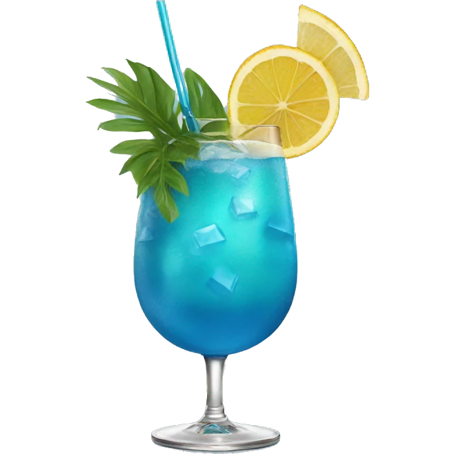A Blue Lagoon cocktail  emoji
