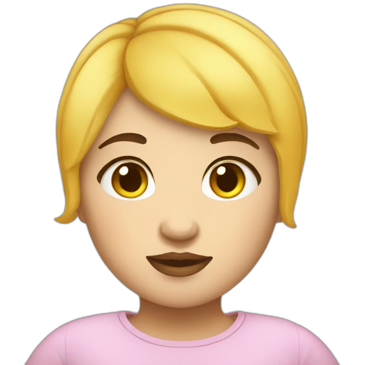 short haired yellowskinned chubby girl emoji