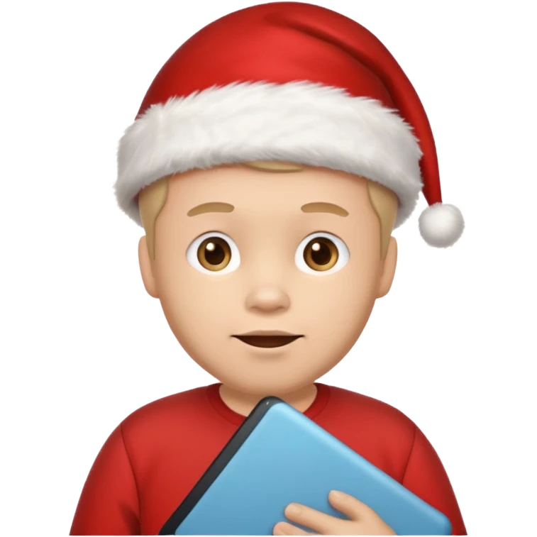 pregnant man emoji but with a santa hat emoji