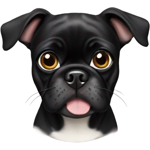 Black pug mix Boston terrier emoji