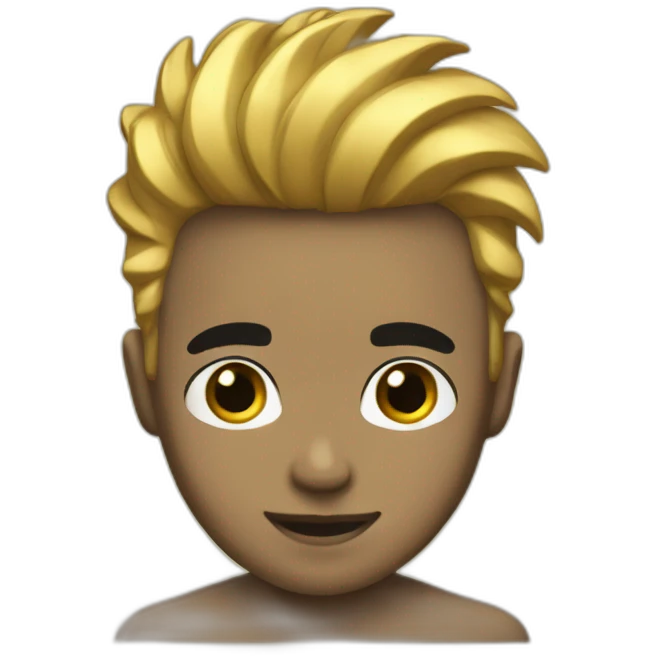 gold hair boy black brow emoji