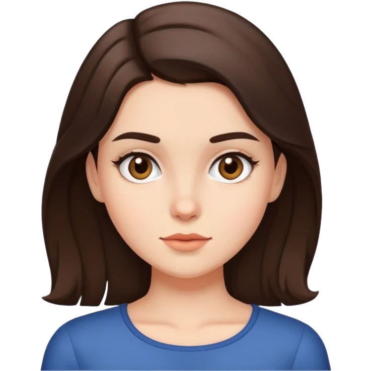brunette girl with hair in a side part emoji