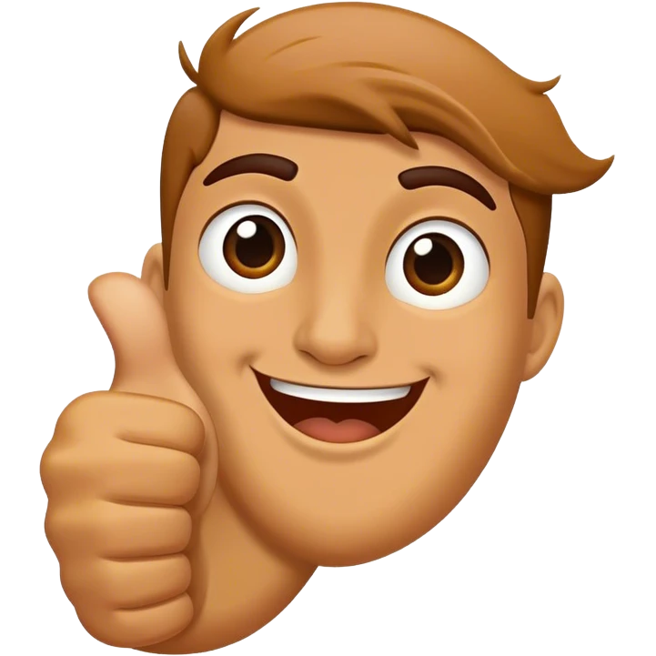 a big thumbs up that flies in with a goosh emoji