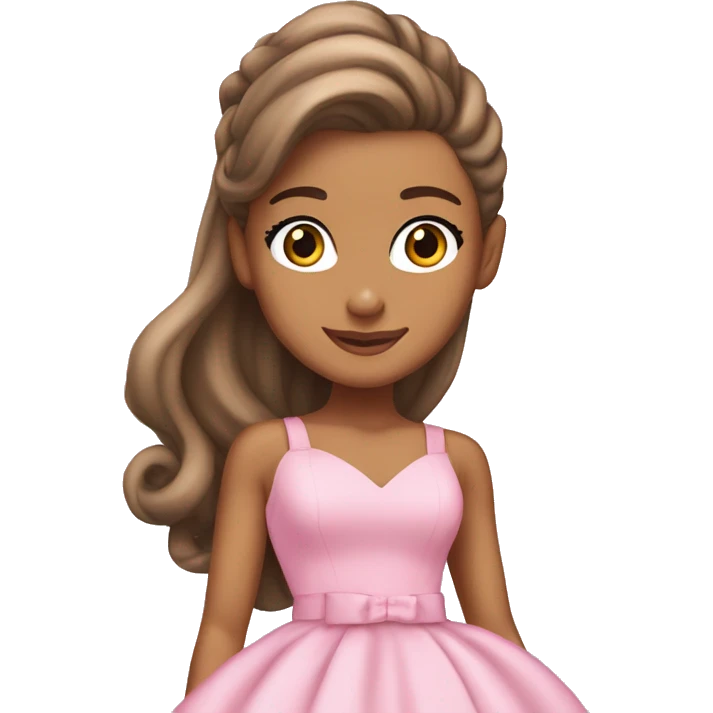 Ariana Grande in pink dress emoji