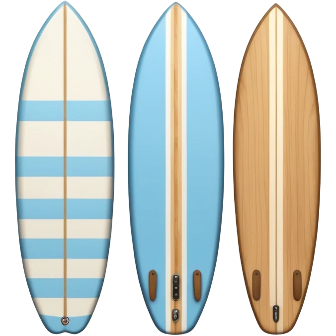 Pastel blue and white stripe surfboard emoji