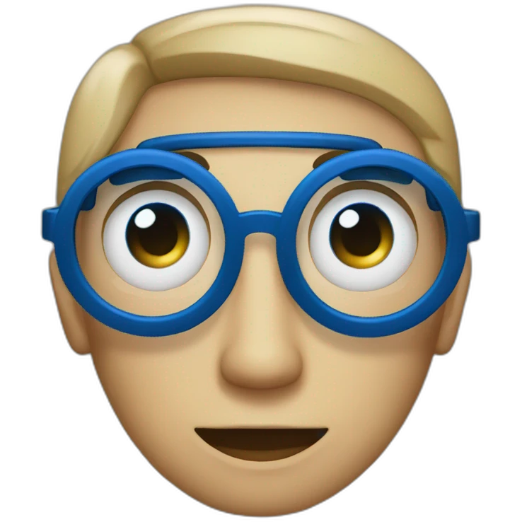 Homme yeux bleu lunette emoji