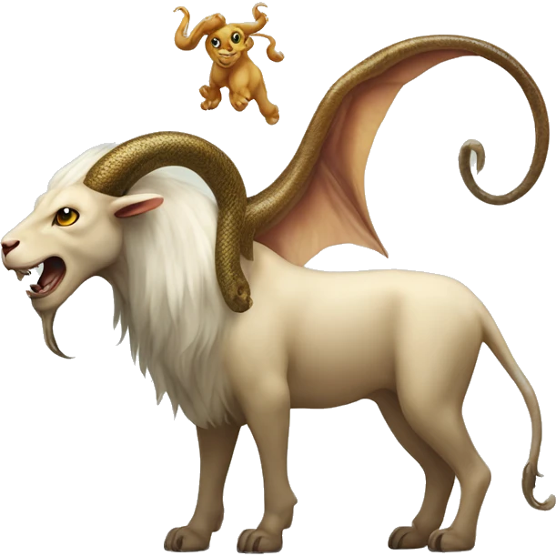 Chimera, a creature with Lion's head, goat's body and snake's tail emoji