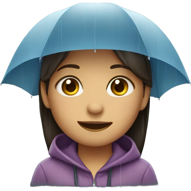 Girl in the rain  emoji