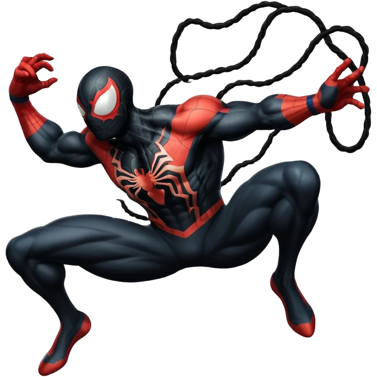 Venom slam dunking over spiderman emoji
