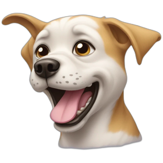 Chien qui pleure de rire emoji