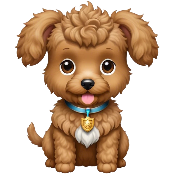 terrier mini poodle mix with crest of hair and large ears emoji