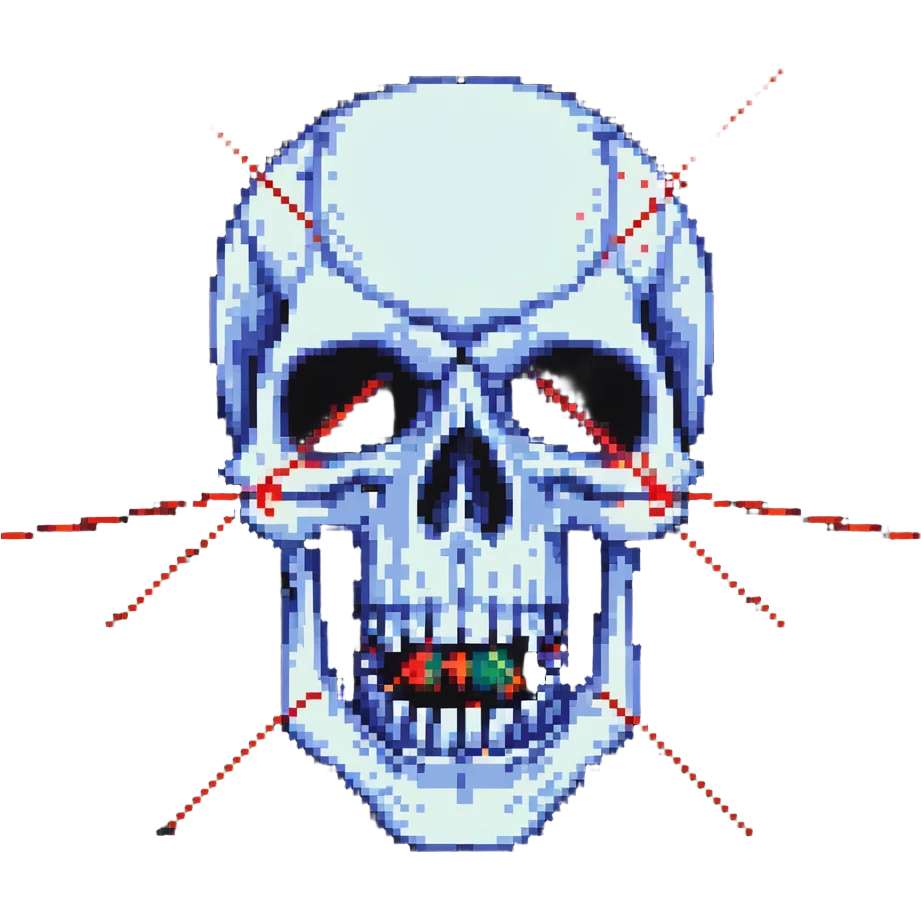 skull grinding teeth with laser from one eye emoji