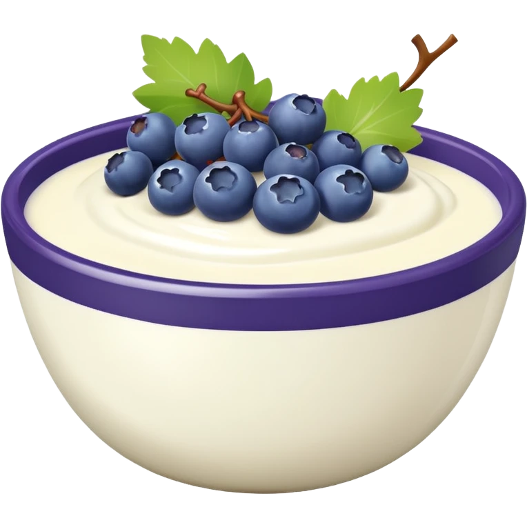 yoghurt bowl with grapes and blueberries emoji