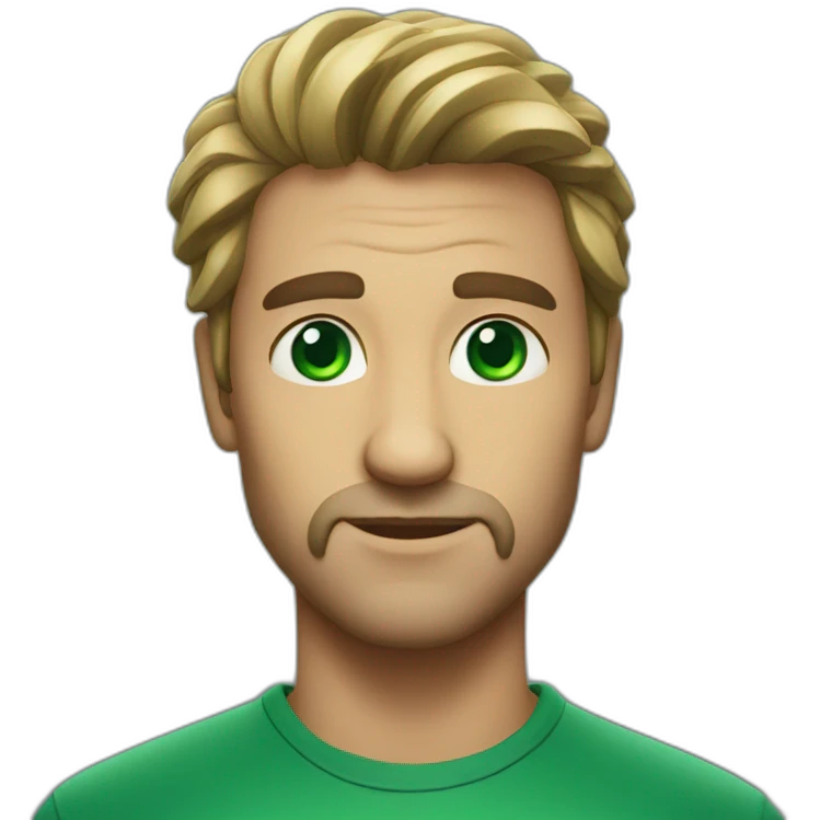 a man, an emerald in his eyes emoji