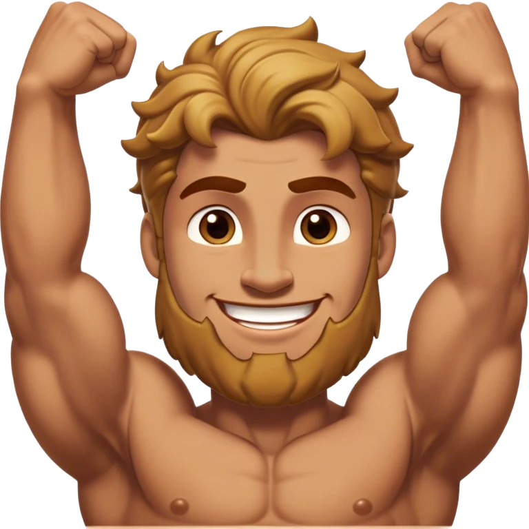 Cinematic Realistic Hercules Portrait, head tilted playfully and inquisitively, showcasing his formidable build softened by a warm, inviting smile. His eyes sparkle with a sense of mirth and determination, while his detailed attire and natural highlights capture the essence of a mighty hero with a friendly spirit. emoji