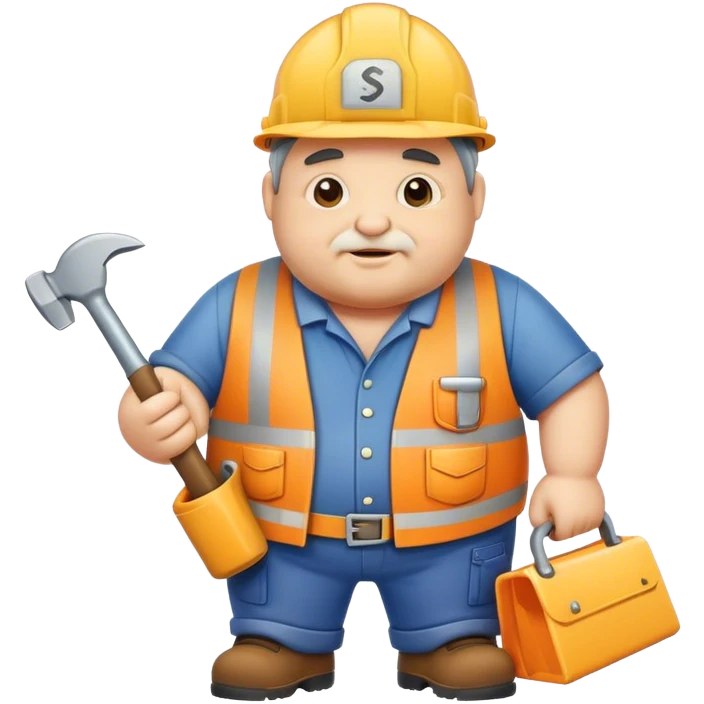 Chubby old construction worker emoji