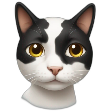 blurry cat looking at you with cow emoji