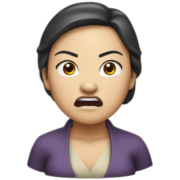 Mean angry Asian lady emoji