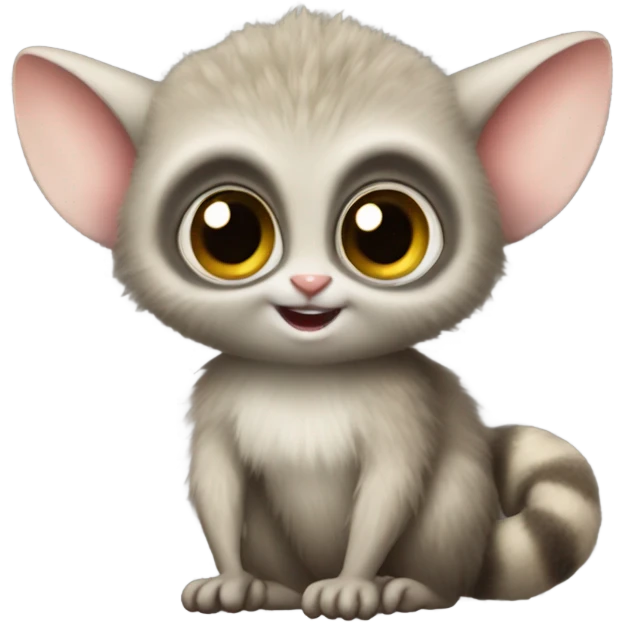 Fluffy bush baby with big tail emoji