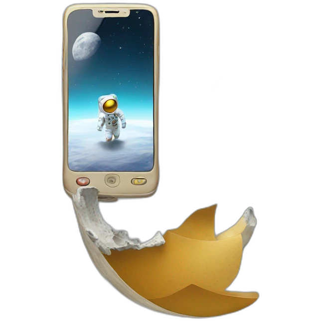 phone flying to the moon emoji