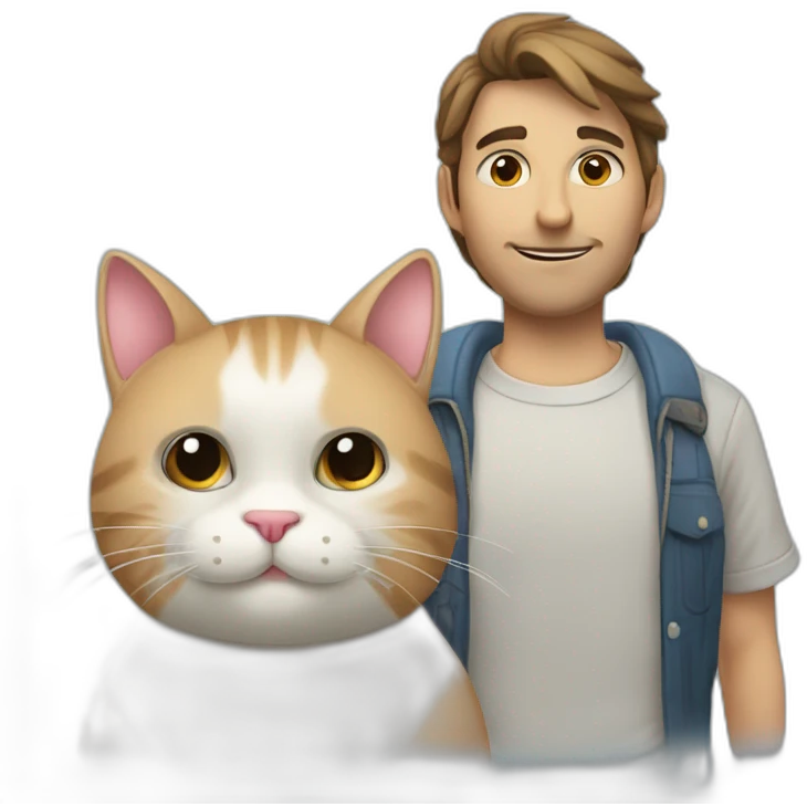 El gato et un pero avc un rabit emoji