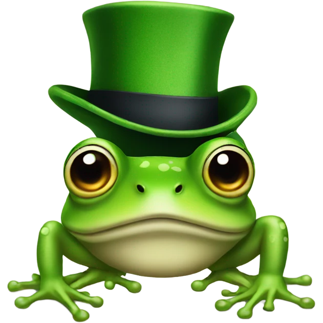 Frog with top hat emoji