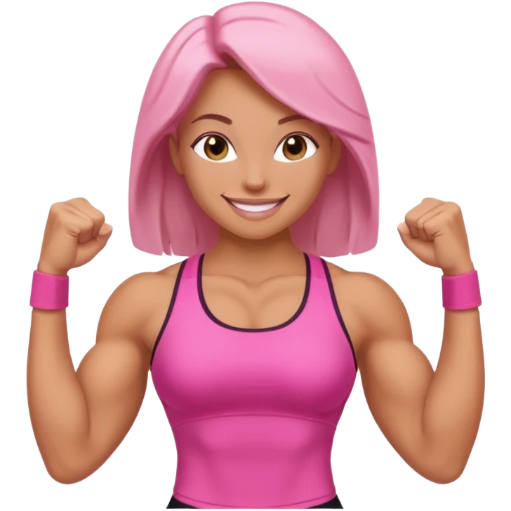 women in pink show biceps emoji emoji