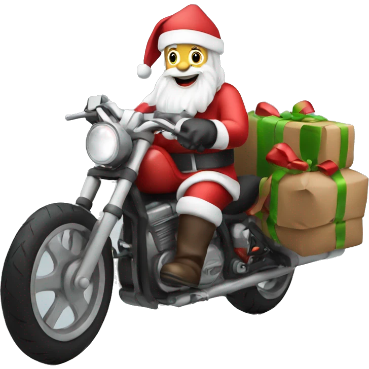 Santa on motorcycle  emoji
